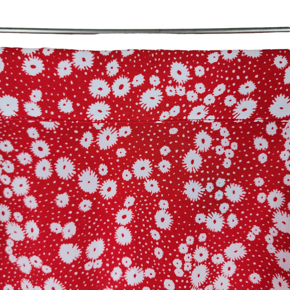 SHEIN ALine Maxi Skirt 8-10 US Women Cherry Red White Floral Flowy Fairy Cottage - Picture 3 of 9